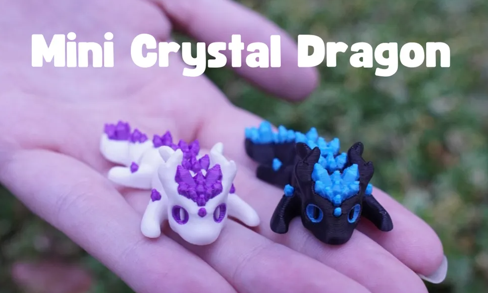Mini Articulated Multicolor Crystal Dragon - Perfect Desktop Toy or Fidget Item (Pack of 4)