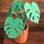 Leafix Monstera Coaster Set With Magnetic Leaves & Pot