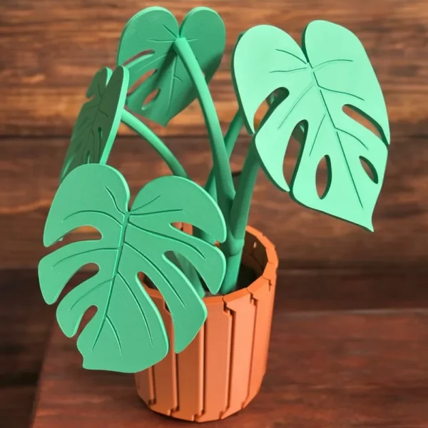 Leafix Monstera Coaster Set With Magnetic Leaves & Pot