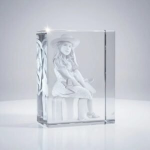 3D Engraved Crystal Keepsake with Custom Photo