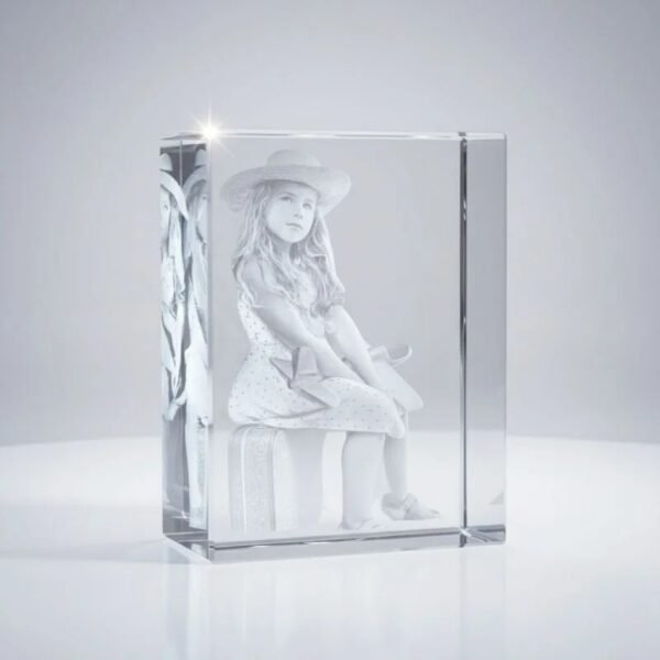3D Engraved Crystal Keepsake with Custom Photo