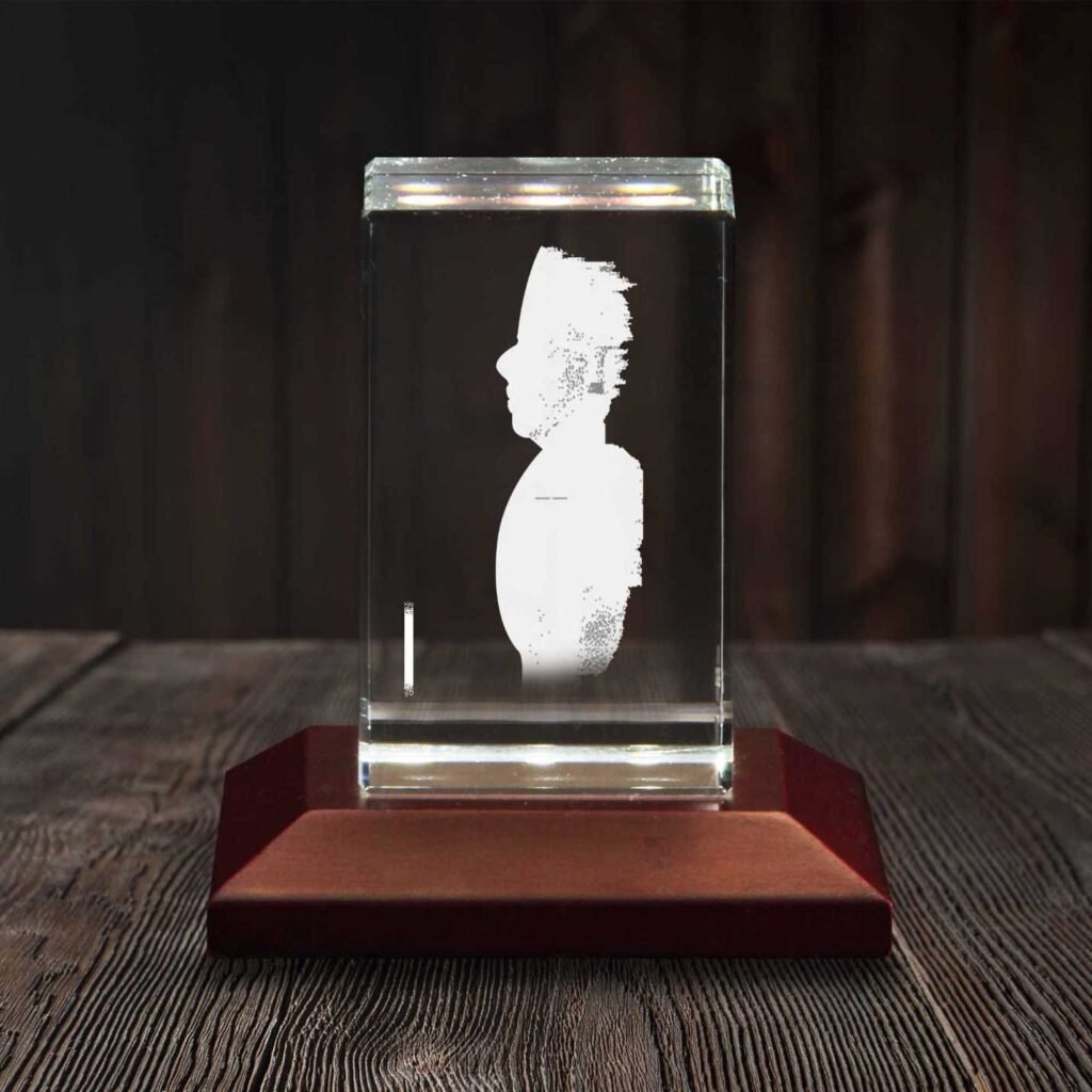 3D Laser Engraved Crystal Father's Day Gift in K9 Crystal