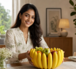 Banana Bowl Fruit and Vegetable Storage Container holding fresh fruit