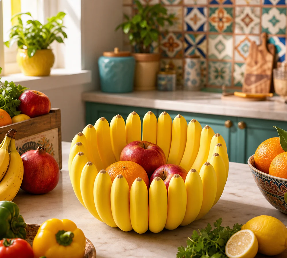 Banana Bowl Fruit and Vegetable Storage Container holding bananas