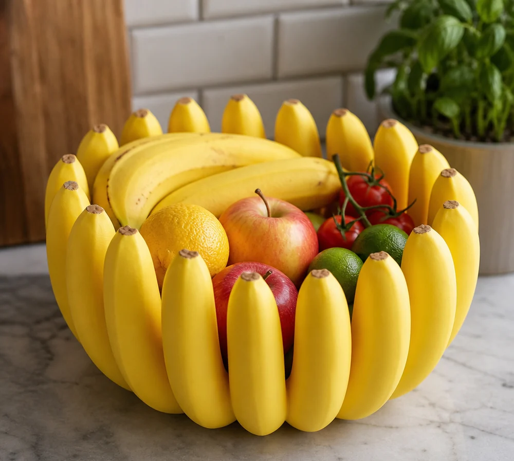 Banana Bowl Fruit and Vegetable Storage Container as kitchen and dining decor