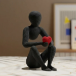 NOBody Love's Embrace Minimalist Sculpture in Black