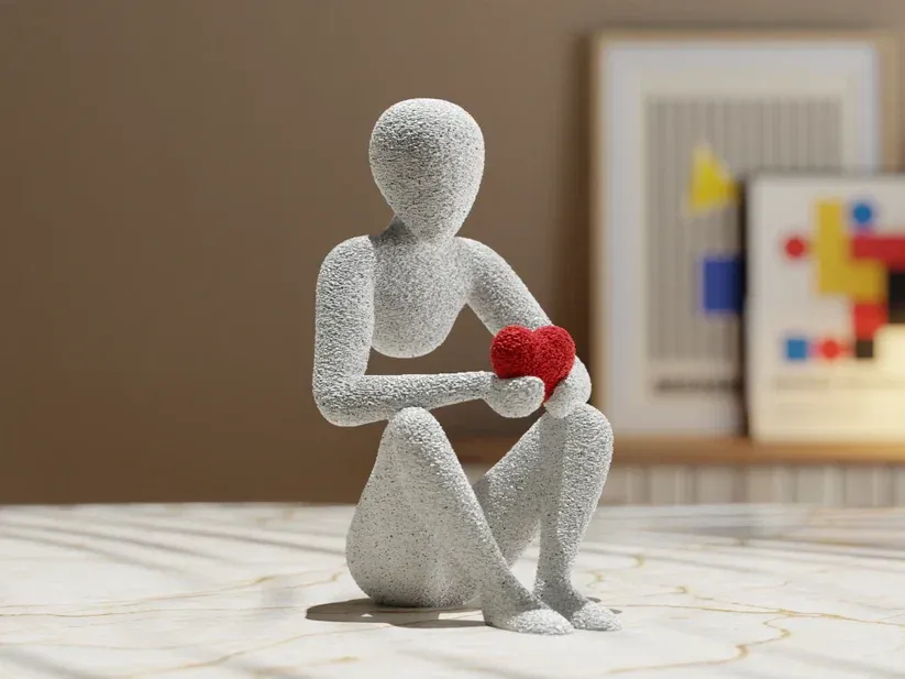 NOBody Love's Embrace Minimalist Sculpture in White