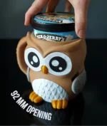 Owl Ice Cream Pint Holder holding a regular ice cream pint