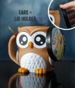 Owl Ice Cream Pint Holder with two integrated spoon slots