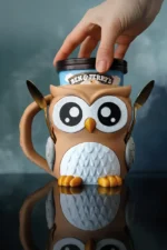 Owl Ice Cream Pint Holder with 92 mm pint opening