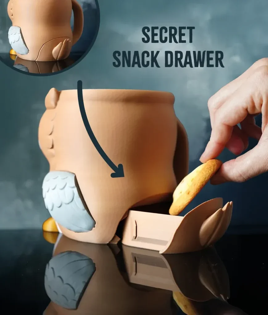 Owl Ice Cream Pint Holder 3D-printed biodegradable PLA design