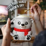 Polar Bear Ice Cream Pint Holder with Spoon Slots