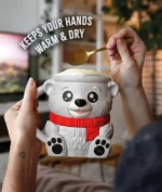 Polar Bear Ice Cream Pint Holder with Spoon Slots