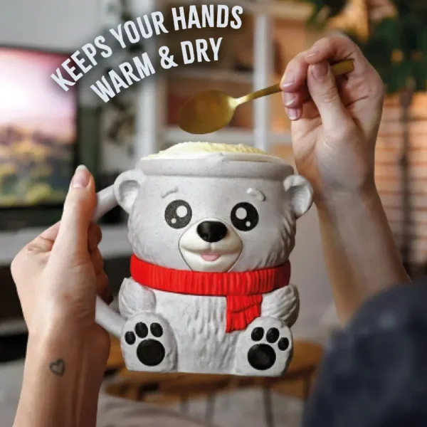 Polar Bear Ice Cream Pint Holder with Spoon Slots