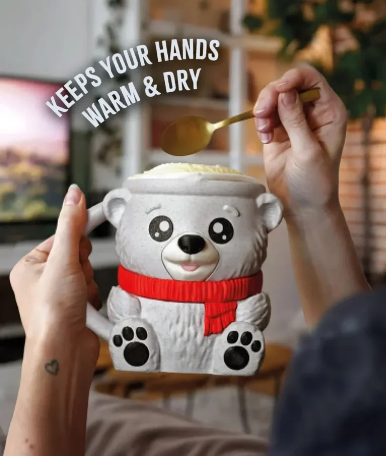 Polar Bear Ice Cream Pint Holder with Spoon Slots