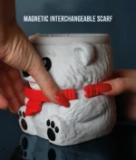 Polar Bear Ice Cream Pint Holder with integrated spoon slots