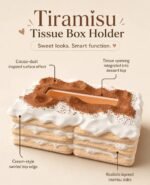 Tiramisu Tissue Box Holder with dessert-inspired design