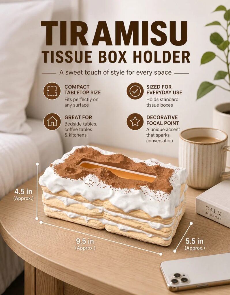 Tiramisu Tissue Box Holder with integrated tissue opening