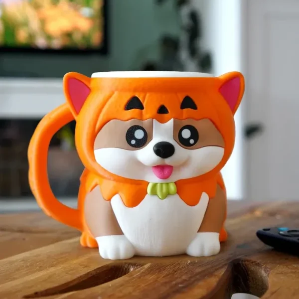 Zatomic Corgi Ice Cream Pint Holder holding two spoons